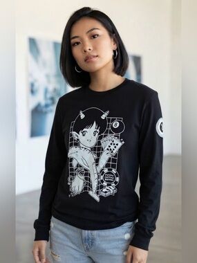 Future Fantasy Delight Anime Casino Long Sleeve Shirt Size M Meow Wolf